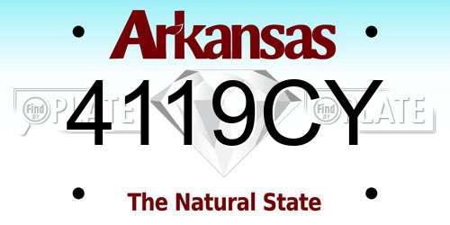 4119CY Arkansas License Plate
