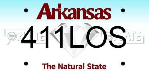 411LOS Arkansas License Plate