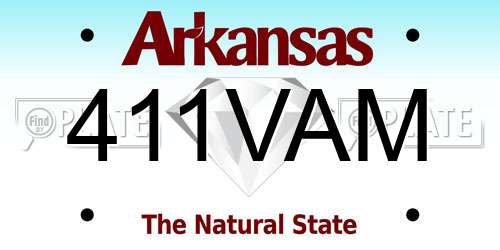 411VAM Arkansas License Plate