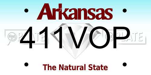 411VOP Arkansas License Plate
