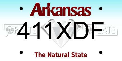 411XDF Arkansas License Plate