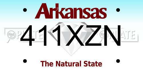 411XZN Arkansas License Plate