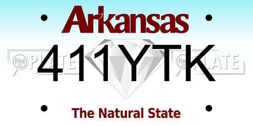 411YTK Arkansas License Plate