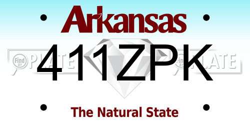 411ZPK Arkansas License Plate