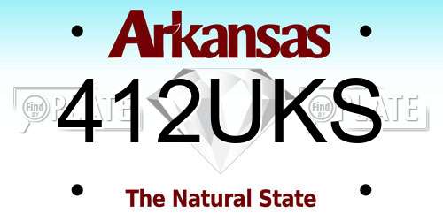 412UKS Arkansas License Plate