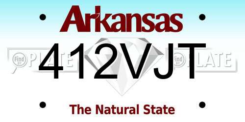 412VJT Arkansas License Plate