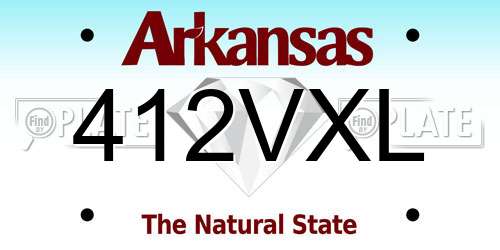 412VXL Arkansas License Plate