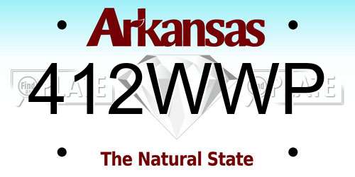 412WWP Arkansas License Plate