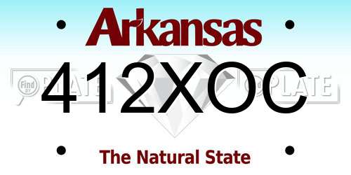 412XOC Arkansas License Plate