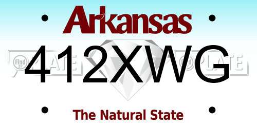 412XWG Arkansas License Plate