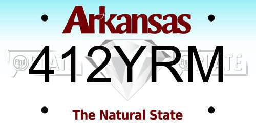 412YRM Arkansas License Plate