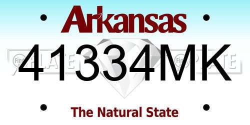 41334MK Arkansas License Plate