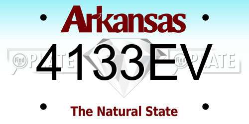 4133EV Arkansas License Plate