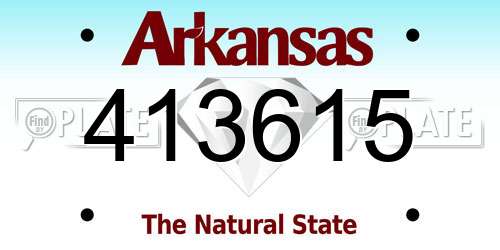 413615 Arkansas License Plate