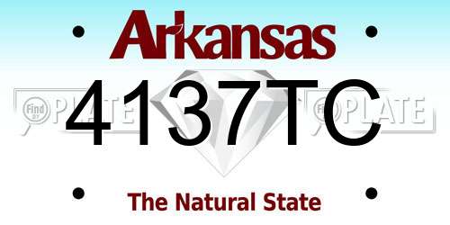 4137TC Arkansas License Plate