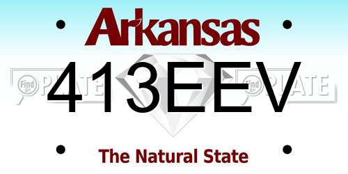 413EEV Arkansas License Plate