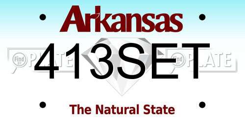 413SET Arkansas License Plate