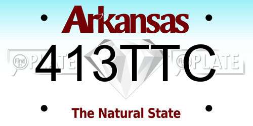 413TTC Arkansas License Plate