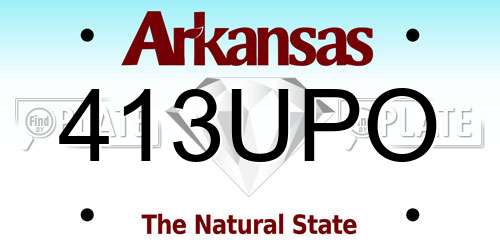 413UPO Arkansas License Plate