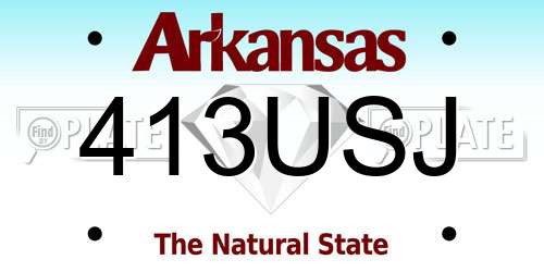 413USJ Arkansas License Plate