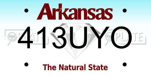 413UYO Arkansas License Plate