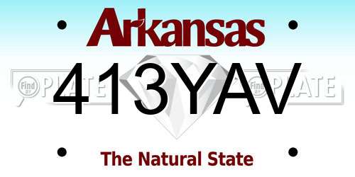 413YAV Arkansas License Plate
