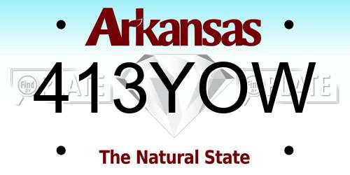 413YOW Arkansas License Plate