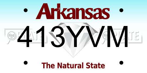 413YVM Arkansas License Plate