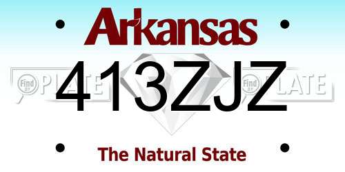 413ZJZ Arkansas License Plate