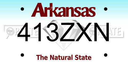 413ZXN Arkansas License Plate