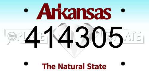 414305 Arkansas License Plate