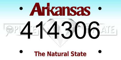 414306 Arkansas License Plate