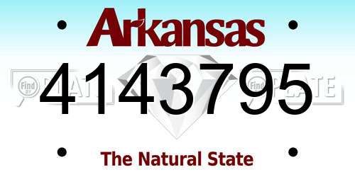 4143795 Arkansas License Plate