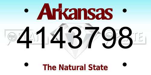 4143798 Arkansas License Plate