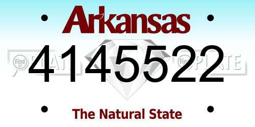 4145522 Arkansas License Plate