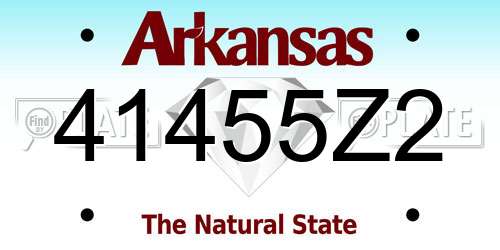 41455Z2 Arkansas License Plate