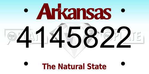4145822 Arkansas License Plate
