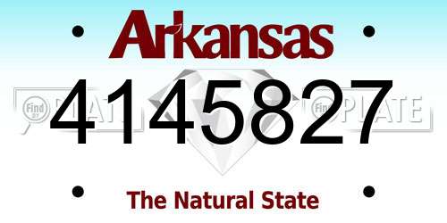 4145827 Arkansas License Plate