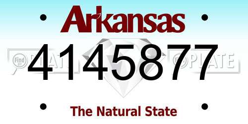 4145877 Arkansas License Plate