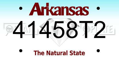 41458T2 Arkansas License Plate