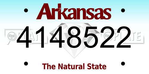 4148522 Arkansas License Plate