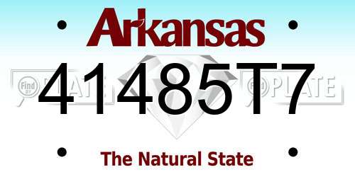 41485T7 Arkansas License Plate