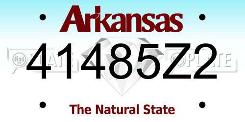 41485Z2 Arkansas License Plate