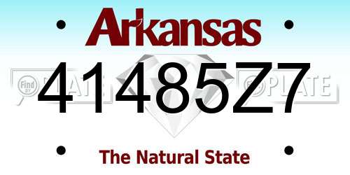 41485Z7 Arkansas License Plate