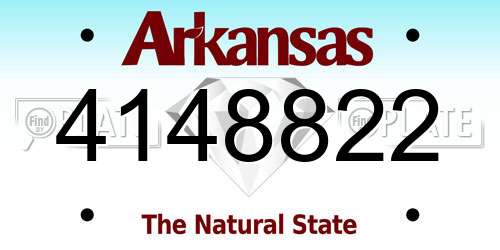 4148822 Arkansas License Plate