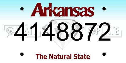 4148872 Arkansas License Plate