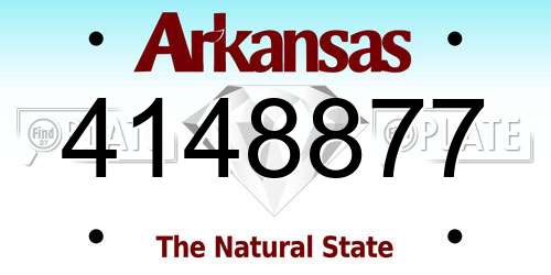 4148877 Arkansas License Plate