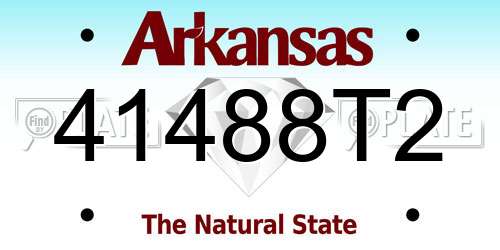41488T2 Arkansas License Plate