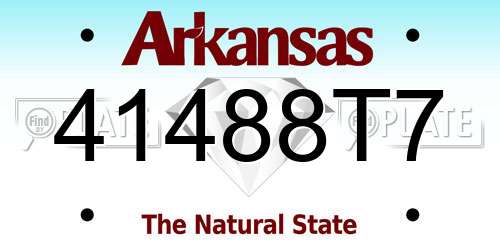 41488T7 Arkansas License Plate