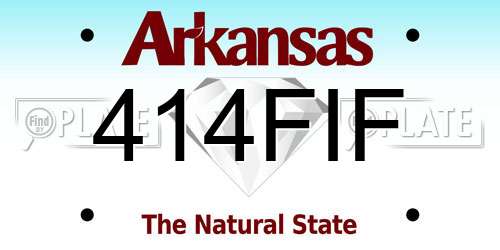 414FIF Arkansas License Plate